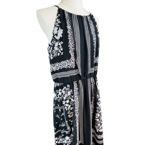 JULIA JORDAN Black White Print Maxi Dress Sz 16 New NWT Cruise Vacation Wedding - Picture 4 of 13